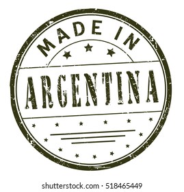grunge rubber stamp with text "made in Argentina" on white, vector illustration