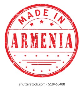 grunge rubber stamp with text "made in Armenia" on white, vector illustration
