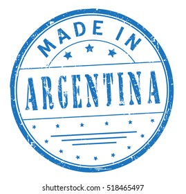 grunge rubber stamp with text "made in Argentina" on white, vector illustration