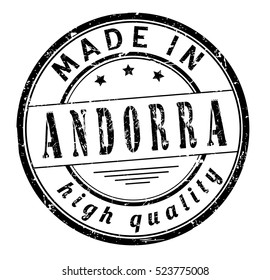 grunge rubber stamp with text "made in Andorra" on white, vector illustration