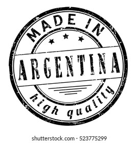 grunge rubber stamp with text "made in Argentina" on white, vector illustration