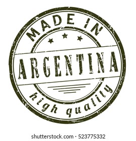 grunge rubber stamp with text "made in Argentina" on white, vector illustration