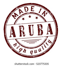 grunge rubber stamp with text "made in Aruba" on white, vector illustration