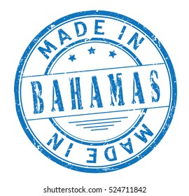 grunge rubber stamp with text "made in Bahamas" on white, vector illustration