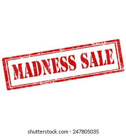 Grunge rubber stamp with text Madness Sale,vector illustration