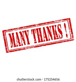 Grunge rubber stamp with text Many Thanks,vector illustration