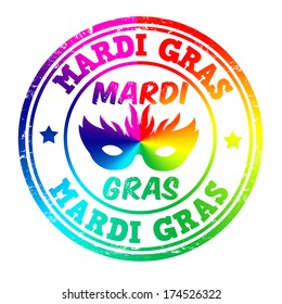Grunge rubber stamp with the text Mardi Gras written inside, vector illustration