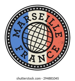 Grunge rubber stamp with the text Marseille, France, vector illustration