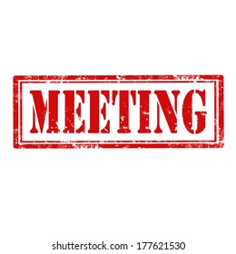 Grunge rubber stamp with text Meeting,vector illustration