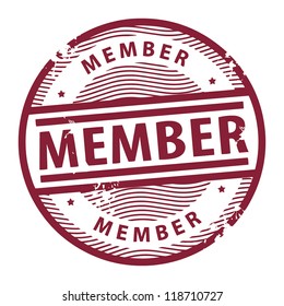 Grunge rubber stamp with the text Member written inside the stamp, vector illustration