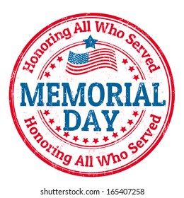 Grunge rubber stamp with the text Memorial day written inside, vector illustration