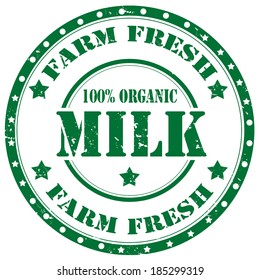 Grunge rubber stamp with text Milk-Farm Fresh, vector illustration