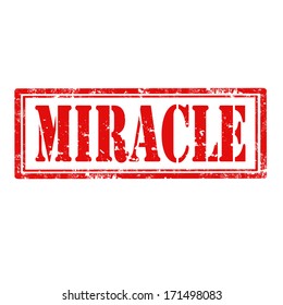 Grunge rubber stamp with text Miracle,vector illustration