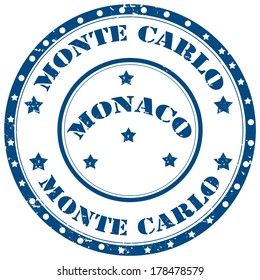 Grunge rubber stamp with text Monte Carlo-Monaco,vector illustration