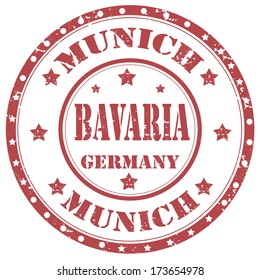 Grunge rubber stamp with text Munich-Bavaria,vector illustration