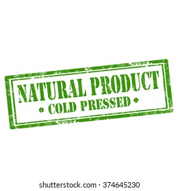 Grunge rubber stamp with text Natural Product-Cold Pressed,vector illustration