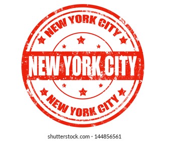 Grunge rubber stamp with text New York City inside,vector illustration