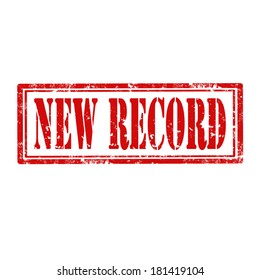 Grunge Rubber Stamp With Text New Record,vector Illustration