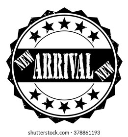 grunge rubber stamp with text "new arrival" on white, vector illustration