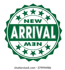 grunge rubber stamp with text "new arrival" on white, vector illustration