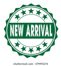grunge rubber stamp with text "new arrival" on white, vector illustration
