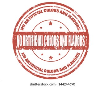 Grunge rubber stamp with text No artificial colors and flavors,vector illustration