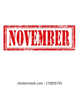 Grunge rubber stamp with text November,vector illustration