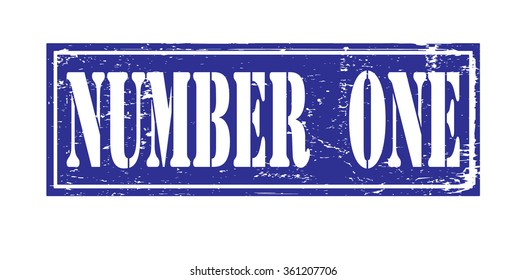 Grunge rubber stamp with text "number one" inside,vector illustration