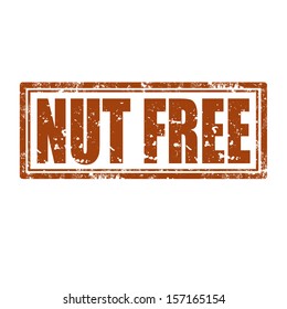 Grunge rubber stamp with text Nut Free,vector illustration
