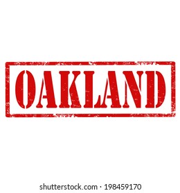 Grunge rubber stamp with text Oakland,vector illustration