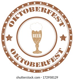 Grunge rubber stamp with text Oktoberfest,vector illustration