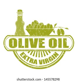 Grunge rubber stamp with the text olive oil extra virgin, vector illustration