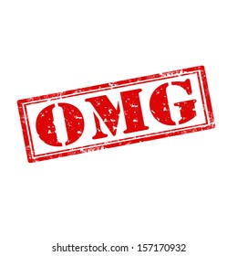 Grunge rubber stamp with text OMG,vector illustration