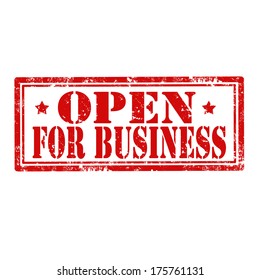 Grunge rubber stamp with text Open For Business,vector illustration