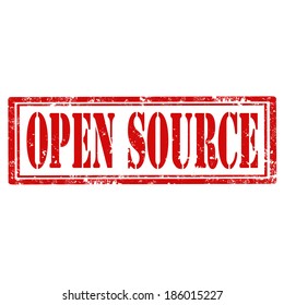 Grunge rubber stamp with text Open Source,vector illustration