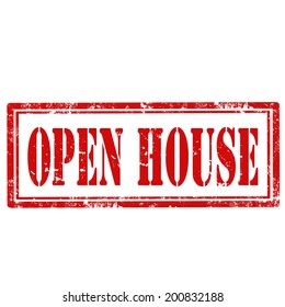 Grunge rubber stamp with text Open House,vector illustration