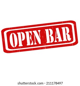 Grunge rubber stamp with text Open Bar,vector illustration