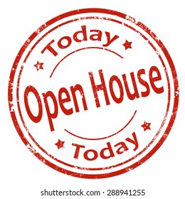 Grunge rubber stamp with text Open House Today,vector illustration