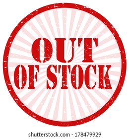 Grunge rubber stamp with text Out Of Stock,vector illustration