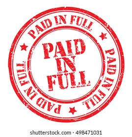 grunge rubber stamp with text "paid in full" on white, vector illustration