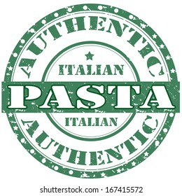 Grunge rubber stamp with text Pasta-Authentic Italian,vector illustration