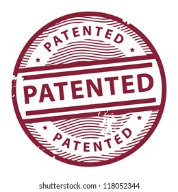 Grunge rubber stamp with the text Patented written inside the stamp, vector illustration