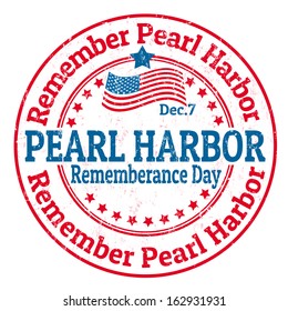 Grunge rubber stamp with the text Pearl Harbor Remembrance Day written inside, vector illustration