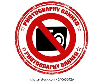 Grunge rubber stamp with text photography banned inside,vector illustration