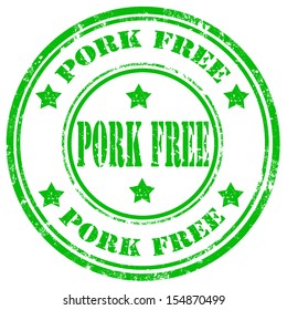 Grunge rubber stamp with text Pork Free,vector illustration