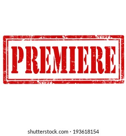 Grunge rubber stamp with text Premiere,vector illustration