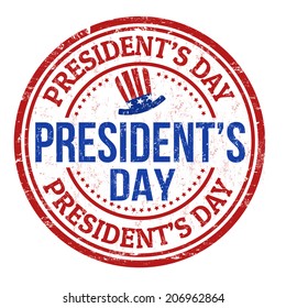 Grunge rubber stamp with the text Presidents Day written inside, vector illustration