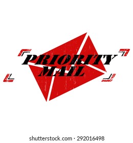 Grunge rubber stamp with text Priority Mail,vector illustration
