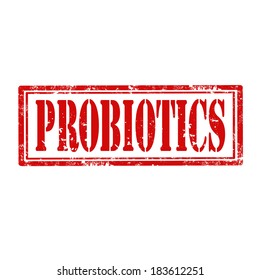 Grunge rubber stamp with text Probiotics,vector illustration