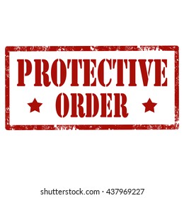 Grunge Rubber Stamp With Text Protective Order,vector Illustration